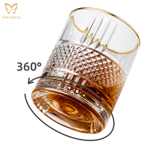 Verre à whisky classique rotatif style old fashioned, verre à vin et à bière, verre à shot créatif pour le whisky, verrerie à boire - Product Image 1