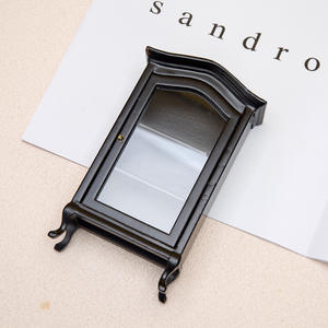 1:12 Casa de muñecas Exhibición de simulación en miniatura con vino de madera para elfo de Navidad Gabinete Librería Arc Top - Product Image 3