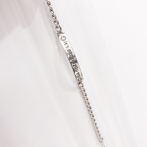 Pulsera de Plata de Ley S925 con Grabado de Cara Sonriente, Diseño de Cadena, Fácil de Usar, Joyería Unisex para Uso Diario - Product Image 4