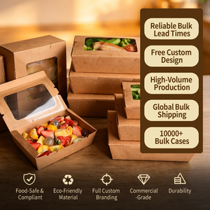 SenAng - Caja de Papel Kraft Desechable para Alimentos, Ensaladas y Almuerzos, con Ventana de PET, Ecológica, a Prueba de Fugas, Contenedor de Alimentos para Llevar - Product Image 4
