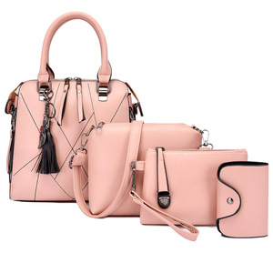 Sacs à main pour femmes en gros de Guangzhou, lot de 4 sacs à main grande capacité, sacs à la mode en PU avec fermeture éclair unique, sac fourre-tout - Product Image 5