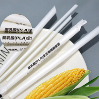 Pailles à boire droites jetables en PLA, emballées individuellement dans du papier, de qualité alimentaire, avec logo personnalisé pour les magasins de bubble tea, vente en gros