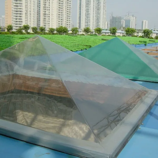 PC Dome Skylight Pirâmide com Base de Alumínio