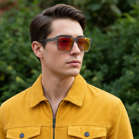 Nouvelles Lunettes de Soleil NWO T1705 à Monture Carrée Pleine, Protection UV400, Tendance, Colorées, de Haute Qualité, pour Cyclisme en Extérieur