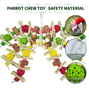Offre Spéciale : Jouets en Bois Naturel Sûr pour Oiseaux, Perchoir et Jouets à Mâcher pour Perroquets, Anneau de Jouet - Product Image 2