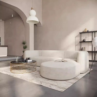 Canapé modulaire en tissu capitonné en forme de L, style minimaliste américain moderne, trois places, gain de place, montage facile, salon
