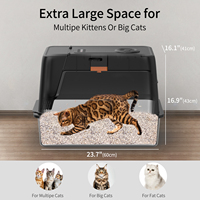 Bac à litière pour chat fermé en acier inoxydable 70L, intelligent, durable, avec système anti-odeurs, facile à nettoyer, avec pelle à litière