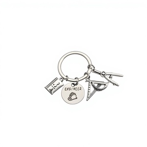 Portachiavi Minimalista in Lega di Zinco con Righello e Bussola a Cartone Animato, 26 Lettere, Semplice, Commemorativo per la Festa degli Insegnanti, per lo <span class=keywords><strong>Studio</strong></span> degli Studenti - Product Image 3