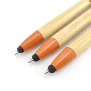 Environmental Touch Screen Pen Bamboo Pole Touch Ballpoint Pen Wheat Straw Touch Advertising Gift Pen