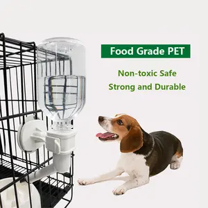 No-Drip Dog Water Dispenser Bottle Kennel Drinker Kettle Raised and Lowered Feeder for Pets