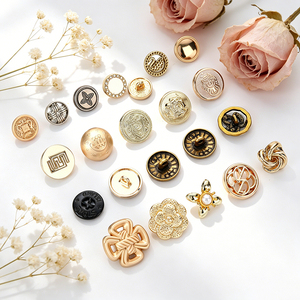 Premium DIY Metal Craft <b>Buttons</b> High Polished Gold Finish Zinc Alloy Custom Engraved Embossed Brass Shank 2-Holes Eco-Friendly - Product Image 2