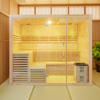 Sauna à vapeur en bois de pruche pour intérieur, spa domestique, sauna à vapeur humide pour la relaxation en intérieur