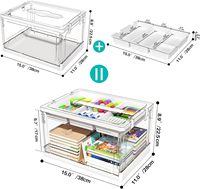 1 pièce Boîte de rangement pliable transparente 24QT pour loisirs créatifs avec plateaux, organisateur d'articles d'art, boîte de rangement pour loisirs créatifs avec couvercle
