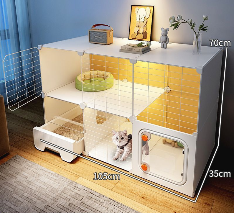 106*35*70(cm) Installation de base + lit pour chat + bol d'eau et de nourriture