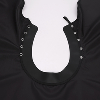 Col en silicone Cape de coupe de cheveux Pro Salon de coiffure tissu robe barbier couleur noire