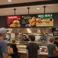 Écran de menu numérique interactif mural de haute qualité de 32, 43 et 55 pouces pour les restaurants et les supermarchés