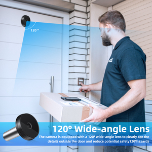 Penampil Pintu Digital 3.5 Inci Sudut Pandang 120 Derajat Kamera Lubang Pintu Pemantau Mudah Dipasang Kamera Penampil Lubang Pintu - Product Image 2
