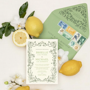 <span class=keywords><strong>การ์ด</strong></span>เชิญงานแต่งงาน<span class=keywords><strong>ล</strong></span>ายสวนมะนาวสีน้ำแบบกำหนดเอง พร้อมการ์ดตอบรับ - Product Image 1
