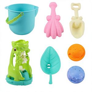 Ensemble de jouets de plage dinosaure avec sablier, seau et pelle - Kit de jeu de <span class=keywords><strong>bac</strong></span> à <span class=keywords><strong>sable</strong></span> d'été pour enfants en plein air - Product Image 4