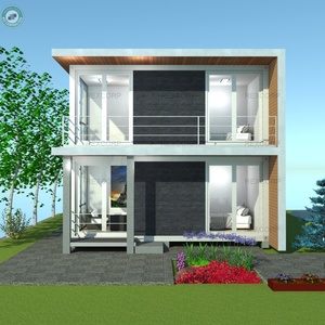 บ้านคอนเทนเนอร์หรู 2 ชั้นยอดนิยมสำหรับอยู่อาศัย บ้านคอนเทนเนอร์แบบลอฟท์พร้อมเฟอร์นิเจอร์ครบครันและบันได - Product Image 5