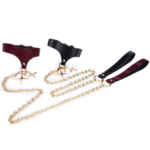 <span class=keywords><strong>Collar</strong></span> de diseño de fantasía Restricción Fetish Slave Neck <span class=keywords><strong>Collar</strong></span> con cadena Arnés desmontable para pareja Juegos eróticos Sm Bondage Play - Product Image 2