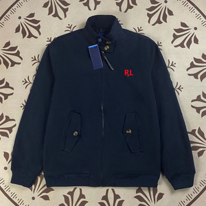 Giacca da Uomo in Cotone Stile Retrò con Colletto Rialzato, Ricamo Etichetta RL, Stile Old Money, Cappotto Casual Autunno Inverno # R L-2246 - Product Image 4