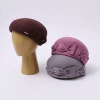 Nouveau Béret en Laine Automne-Hiver pour Femme, Style Britannique avec Nœud, Chapeau d'Artiste Rétro, Élégant, Tendance, Polyvalent, Intemporel et Chic