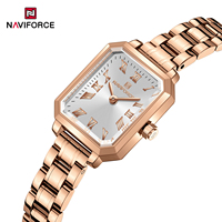Montre NAVIFORCE Officielle 5080 à Bracelet Chaîne, Petite Taille, en Acier Inoxydable Massif, pour Femme, Affaires, Boîtier de 21 Pouces, Logo Personnalisable