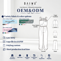 Baiwu OEM – Ensemble de sudation noir enduit pour femme, haut à manches courtes pour la danse et l'entraînement, modèle 126118031