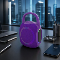Haut-parleur Bluetooth portable IPX4 en tissu avec éclairage RGB, batterie rechargeable 800 mAh, prise en charge TF FM, étanche pour l'extérieur