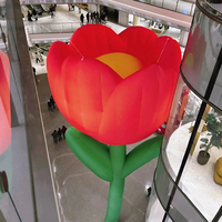 Fleur gonflable géante décorative multicolore personnalisée, rose et tulipe, pour événements commerciaux et festivals, accessoire paysager suspendu