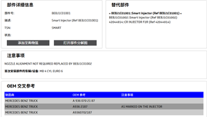 Motore carburante Diesel F2R intelligente iniettore iniettore BEBJ1C01002 BEBJ1C01001 A9362187 A9360702187 HRE387 per Mercedes Benz Truck - Product Image 6