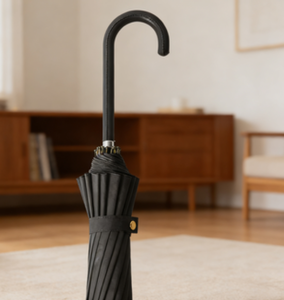 Parapluie compact et élégant toutes saisons pour étudiant, avec poignée en cuir colorée, 16 baleines, résistant à la pluie - Product Image 4