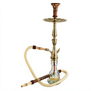 Cachimba Egipcia Khalil Mamoon Shika Imperador de Latón al por Mayor, 48 cm, con Tallo de Latón Hecho a Mano, Acabado Esmerilado, Moderna y Ecológica - Product Image 5