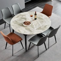 Ensemble de chaises de table à manger en pierre de marbre de luxe moderne extensible et pliable, 4, 6 8 places, meubles de salle à manger complets