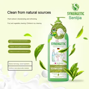 Sinergico 1L lavaggio piatti liquido verde profumato tè frutta verdura detergente con funzione Anti-invecchiamento russo importato - Product Image 2