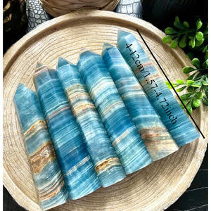 Piedra de Reiki de Alta Calidad para Sanación, Cristal Energético, Ónix Azul Pulido, Varita en Punta, Torre para Meditación - Product Image 2