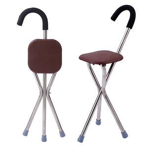 Kursi tongkat berjalan lipat untuk orang tua, tongkat bantuan mobilitas ringan dengan bangku nyaman 2in1 - Product Image 4