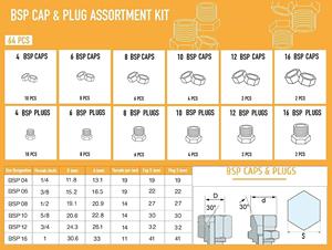 Kit de Tapones BSP de Alta Calidad para Mangueras y Tuberías, Juego de Tapones Hidráulicos BSP Galvanizados 45 #   Acero con Precisión - Product Image 6