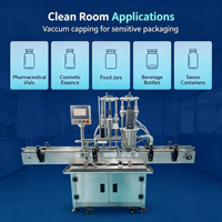 Machine de capsulage automatique rotative linéaire à grande vitesse avec trieuse et alimentateur de bouchons pour bouteilles en plastique, en verre et canettes, multi-têtes