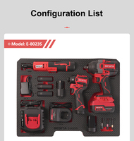 Kit de Herramientas 3 en 1 sin Escobillas, 18 Piezas, Atornillador de Impacto de 200N.m, Llave de Impacto de 850N.m, Llave de Trinquete de 40N.m, 16.8V 21V 12V con Cargador