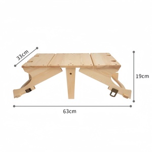 <span class=keywords><strong>Tavolo</strong></span> <span class=keywords><strong>Pieghevole</strong></span> Portatile in Legno Massello per Esterni, Multifunzionale per Campeggio e Barbecue, con Ripiano Portaoggetti - Product Image 4