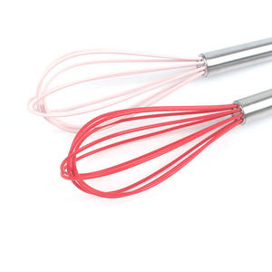 Fouet à œufs manuel en silicone de 10 pouces avec poignée en acier inoxydable, batteur à crème et beurre, vente chaude en gros - Product Image 3