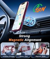 Étui magnétique en TPU + acrylique rouge cerise NOVISON pour 12-18 Pro Max, transparent, antichoc, compatible avec la charge sans fil