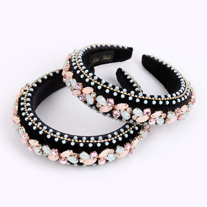 Diadema de Cristal con Pedrería para Mujer, Estilo Retro, de Esponja, para Bodas y Fiestas, Accesorio de Moda - Product Image 2