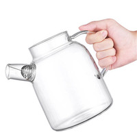 Théière en verre prix usine 40oz 1200ml bouilloire en verre avec Remova théière en verre haute transparence de style japonais