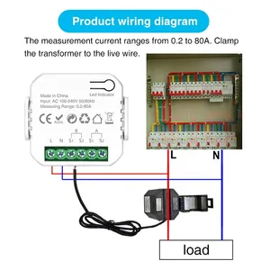Misuratore di Energia WiFi Tuya Smart Life 120A Bidirezionale a 2 Canali con Morsetto, Monitoraggio <span class=keywords><strong>App</strong></span>, Esportazione/Importazione Solare, Interruttori di Controllo Remoto - Product Image 3