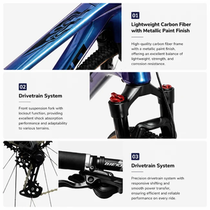 Vélo de montagne prêt à être expédié, 27,5/29, entièrement en carbone, axe traversant, <span class=keywords><strong>SLX</strong></span> 1x12 vitesses, 11-50T, fourche à suspension pneumatique, frein à disque hydraulique - Product Image 5