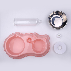 Juego de dispensador automático de agua y comida para perros y gatos Alimentador de mascotas de silicona y acero inoxidable desmontable ecológico - Product Image 2