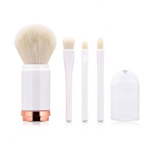 Kit de pinceaux de maquillage portable 4 en 1, pinceaux pour fards à paupières, poudre, fond de teint, ensemble de pinceaux cosmétiques de voyage, poils doux, prêt à être expédié - Product Image 4